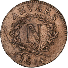 France, Decime, 1814, Anvers, Siège d'Anvers, Cuivre, EF(40-45), Gadoury:191c