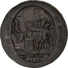 France, 5 Sols, Monneron, 1792, Paris, Bronze, EF(40-45)