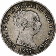 Spanje, Isabel II, 10 Reales, 1853, Barcelona, Zilver, ZF, KM:595.3