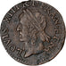 Francia, Louis XIII, Double Tournois, 1642, Rame, MB+, Gadoury:12