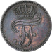 Alemanha, Friedrich Franz II, 3 Pfennig, 1854, Schwerin, Cobre, AU(50-53)