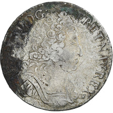 France, Louis XIV, Ecu aux 3 couronnes, 1709, Nantes, Silver, VF(30-35)