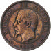 Frankrijk, Napoleon III, 10 Centimes, 1855, Strasbourg, Bronzen, ZF, Gadoury:248