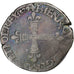 Francia, Henri III, 1/4 Ecu, 1579, Nantes, Plata, BC+, Gadoury:494