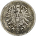 Alemania, Wilhelm I, 20 Pfennig, 1875, Stuttgart, Plata, BC+, KM:5