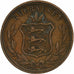 Guernsey, 8 Doubles, 1864, Heaton, Kupfer, SS, KM:7