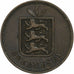 Guernsey, 4 Doubles, 1885, Heaton, Bronze, S+, KM:5