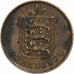 Guernsey, Double, 1899, Heaton, Bronzo, SPL, KM:10