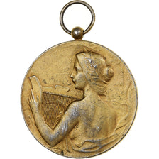 França, medalha, Allégorie de la Musique, Gold plated silver, EF(40-45)