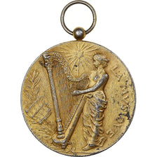 France, Médaille, Allégorie de la Musique, Gold plated silver, TTB, Rasumny