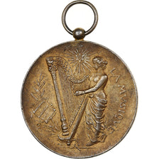 Frankreich, Medaille, Allégorie de la Musique, Gold plated silver, Rasumny, SS