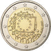 Lettonia, 2 Euro, 30 ans du drapeau de l'UE, 2015, Stuttgart, Bi-metallico, SPL