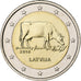 Latvia, 2 Euro, Cow, 2016, Vilnius, Bi-Metallic, UNZ