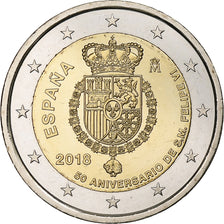 Spain, 2 Euro, Felipe VI 50th Anniversary, 2018, Madrid, Bi-Metallic, MS(63)