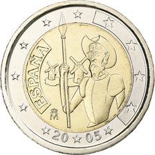 Spain, Juan Carlos I, 2 Euro, Don Quixote, 2005, Madrid, Bi-Metallic, MS(63)