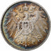 Alemanha, Wilhelm II, Mark, 1907, Muldenhütten, Prata, AU(50-53), KM:14