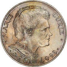 France, 100 Francs, Marie Curie, 1984, Pessac, Silver, AU(55-58), Gadoury:899