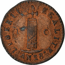 Haití, Centime, 1831 / AN 28, Cobre, BC+, KM:A21