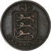 Guernsey, Double, 1830, Soho Mint, Koper, FR+, KM:1