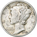 Estados Unidos da América, Dime, Mercury Dime, 1942, Denver, Prata, VF(30-35)