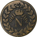 Francia, Napoleon I, Decime, 1815, Strasbourg, Bronzo, MB+, Gadoury:195