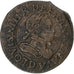 Francia, Louis XIII, Double Tournois, 1614, Lyon, Rame, MB+, Gadoury:7