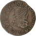 Francia, Louis XIII, Double Tournois, 1638, La Rochelle, Cobre, BC+, Gadoury:11