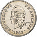 French Polynesia, 10 Francs, 1967, Paris, Nickel, UNZ, KM:5