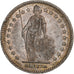 Zwitserland, 2 Francs, Helvetia, 1914, Bern, Zilver, ZF, KM:21