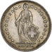 Svizzera, 2 Francs, Helvetia, 1940, Bern, Argento, BB+, KM:21