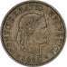 Switzerland, 10 Rappen, Libertas, 1885, Bern, Copper-nickel, EF(40-45), KM:27