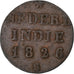 INDIAS ORIENTALES HOLANDESAS, William I, 1/4 Stuiver, 1826, Utrecht, Cobre, BC+