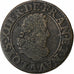 Francja, Louis XIII, Double Tournois, 1630, Paris, Miedź, VF(20-25), Gadoury:9a