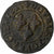 Francia, Louis XIII, Double Tournois, 1625, Riom, Cobre, BC+, Gadoury:9