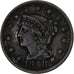 Stati Uniti, Braided Hair Cent, 1848, Philadelphia, Rame, BB, KM:67