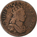 Francia, Louis XIV, Liard, 1656, Limoges, Cobre, BC+, Gadoury:80