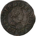 Francja, Louis XIII, Double Tournois, 1620, Poitiers, Miedź, VF(20-25)