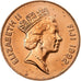 Fiji, Elizabeth II, 2 Cents, 1992, Winnipeg, Copper Plated Zinc, UNC-