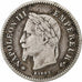 Francia, Napoleon III, 20 Centimes, 1867, Strasbourg, Plata, BC+, Gadoury:309