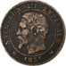 France, 2 Centimes, 1855, Lille, Bronze, TB, Gadoury:103