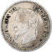 Francia, Napoleon III, 20 Centimes, 1867, Strasbourg, Plata, MBC