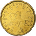 Slovenië, 20 Centimes, 2007, Vantaa, Nordic gold, UNC-