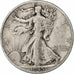 Estados Unidos, Walking Liberty Half Dollar, 1945, Denver, Plata, BC+