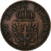 Prússia, Wilhelm I, 2 Pfenninge, 1863, Berlin, Cobre, VF(20-25)