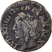 France, Louis XIII, Double Tournois, 1642, Paris, Copper, F(12-15)