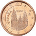 Spain, Centime, Burgos cathedral, 2001, Madrid, Copper Plated Steel, MS(63)