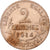 Francia, 2 Centimes, Daniel-Dupuis, 1914, Paris, Bronce, MBC