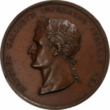 Italie, Médaille, Napoléon Ier, Couronné roi d'Italie, 1805, Bronze, SUP