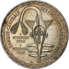 Coin, West African States, 5000 Francs, 1982, Paris, AU(55-58), Silver, KM:11