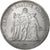 França, 50 Francs, Hercule, 1974, Emissão híbrida, Prata, AU(50-53)